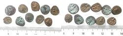Ancient Coins - LOT OF 10 AS FOUND: Arabia Felix. Himyarite Kingdom. 100 - 300 A.D. Rare copper Bucranium coins.