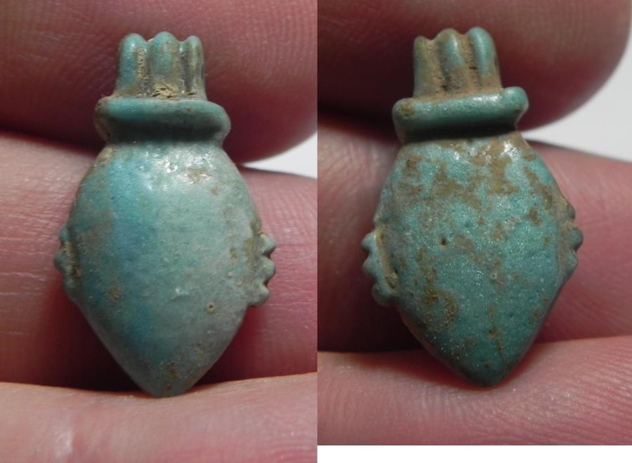 Ancient Coins - ANCIENT EGYPT. BEAUTIFUL HEART FAIENCE AMULET. 600 - 300 B.C