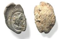 Ancient Coins - Roman Egypt. 2nd-3rd century AD. Lead seal impression (18mm). Draped bust of Serapis Pantheos r., radiate, with horn of Ammon, and wearing kalathos.