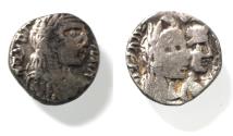 Ancient Coins - TIME OF CHRIST: Arabia. Nabataean Kingdom. Aretas IV (9 BC-AD 40). AR sela (15mm, 4.02g). Petra mint. Struck in year 37  (AD 29/8).