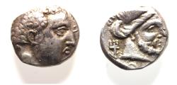 Ancient Coins - South Arabia. KIngdom of Qataban. Second century BC. AR unit (12mm, 1.98g).