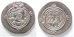 Ancient Coins - CHOICE QUALITY: Sasanian Kingdom. Khusru II. A.D. 591-628. AR drachm.