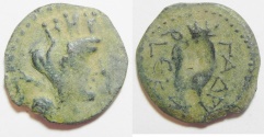 Ancient Coins - DECAPOLIS. GADARA. EARLY COINAGE. 47/ 46 B.C . AE 18