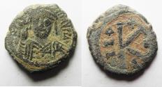 Ancient Coins - AS FOUND: BYZANTINE Maurice Tiberius half follis