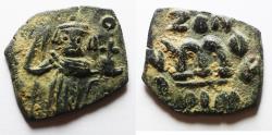 World Coins - ARAB-BYZANTINE AE FALS IMITATING CONSTANS II AE FOLLIS