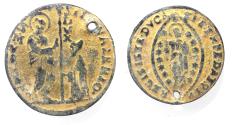 World Coins - Venice. Doge Antonio Veniero (1382-1400). Gold plated lead(?) ducat (21mm, 2.50g). Contemporary counterfeit.