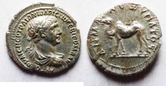 Ancient Coins - 4.11gm: ARABIA, Bostra. Trajan. AD 98-117. AR Drachm . Camel