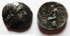 Ancient Coins - Apparently unpublished drachm: Seleukid Kings. Antiochos III the Great (223-187 BC). AR drachm (17mm, 4.16g). Uncertain Eastern Mint.
