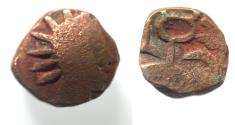Ancient Coins - Arabia Felix. Hadhramawt. First century BC-first century AD. Cast AE 10mm, 2.04g. Shaqar mint.
