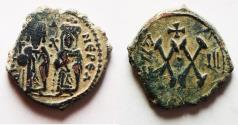Ancient Coins - BYZANTINE. PHOCAS AE HALF FOLLIS