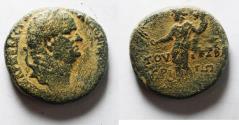 Ancient Coins - Judaea, Roman Administration. Agrippa II with Vespasian (c. 50-100 CE).  Æ 27