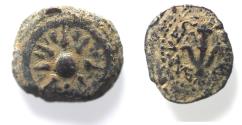 Ancient Coins - Judaea, Alexander Jannaeus, 103-76 BC, AE Prutah (Biblical Widow's Mite)