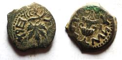 Ancient Coins - Judaea. Jewish War. First Revolt. AE Prutah. Year 3. 68/69 C.E.
