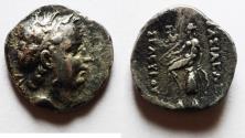 Ancient Coins - Seleukid Kings. Seleukos IV Philopator (187-175 BC). AR drachm (17mm, 4.01g). Uncertain mint in Northern Media or Hyrkania.