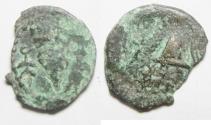 Ancient Coins - BARBAROUS IMITATION: Judaea. Herodian dynasty. Herod Archelaus (4 BC-AD 6). AE PRUTAH
