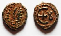 Ancient Coins - Justinian I. 527-565. AE Pentanummium. Theoupolis (Antiochia) mint.