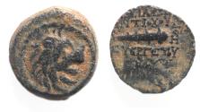 Ancient Coins - Seleukid Kingdom AE15 . Antiochus VII Antioch Mint 139-8 BC Lion Head / Club