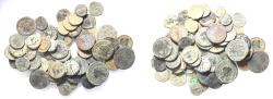 Ancient Coins - ROMAN. AS FOUND LOT OF 59 BRONZE COINS