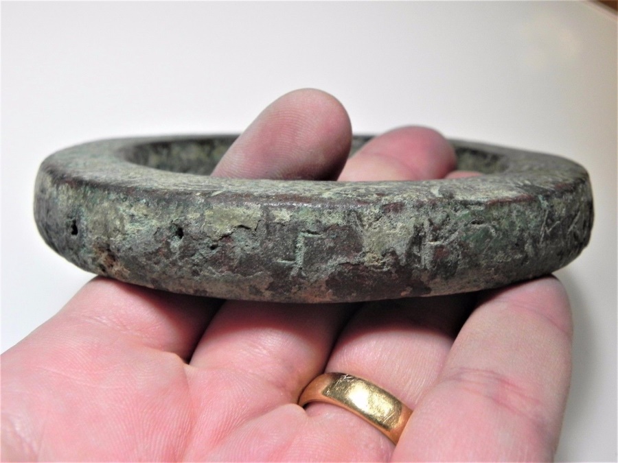 HOLY LAND. IRON AGE BRONZE BRACELET SHAPED INGOT. PRECOINS CURRENCY. 1000 B.C. 730.91 GM