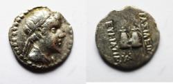 Ancient Coins - Baktria Graeco-Bactrian Kings Eukratides I Megas 170-145 B.C. AR OBOL