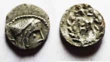 Ancient Coins - Nabataean kingdom. Syllaeus (ca. 9-6 BC). AR half sela (11mm, 1.13g) Petra mint.