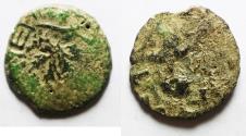 Ancient Coins - Judaea. Jewish War. First Revolt. AE Prutah. Year 3. 68/69 C.E.