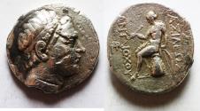 Ancient Coins - Seleukid Kings. Antiochos III the Great  (222-187 BC). AR tetradrachm (26 mm, 16.25g). Uncertain Mint 65. Struck c. 211-187 BC.