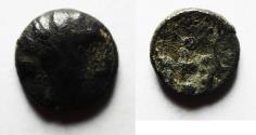 Ancient Coins - AS FOUND: Parthian Empire. Local imitation probably based on types of Orodes II (57-38 BC). AR obol (10mm, 0.99g).