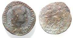 Ancient Coins - AS FOUND: Roman Imperial. Philip II (AD 247-249). AE sestertius (27mm, 17.52g). Rome mint. Struck AD 248.