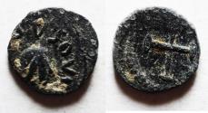 Ancient Coins - VANDALS. Pseudo-imperial coinage. Fifth century AD. AE nummus (9 mm, 0.59 g). Imitating the types of Theodosius II (AD 402-450).