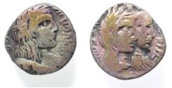 Ancient Coins - Arabia, Nabataean Kings. Aretas IV (9 BC-AD 40). AR sela (13mm, 4.03g). Petra mint. Dated regnal year 49 (AD 39/40).
