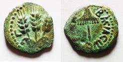 Ancient Coins - JUDAEA, Herodians. Agrippa I. 37-43 CE. AE Prutah .Jerusalem mint.