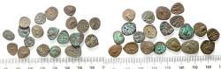 Ancient Coins - LOT OF 20 AS FOUND: Arabia Felix. Himyarite Kingdom. 100 - 300 A.D. Rare copper Bucranium coins.
