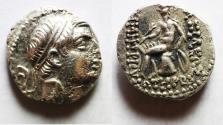 Ancient Coins - Seleukid Kings. Demetrios I Soter (162-150 BC). AR drachm (16 mm, 3.85 g). Ekbatana mint.