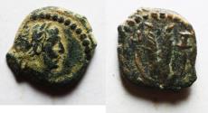 Ancient Coins - EGYPT. ALEXANDRIA. TRAJAN AE DICHALKON. ISIS HEADDRESS