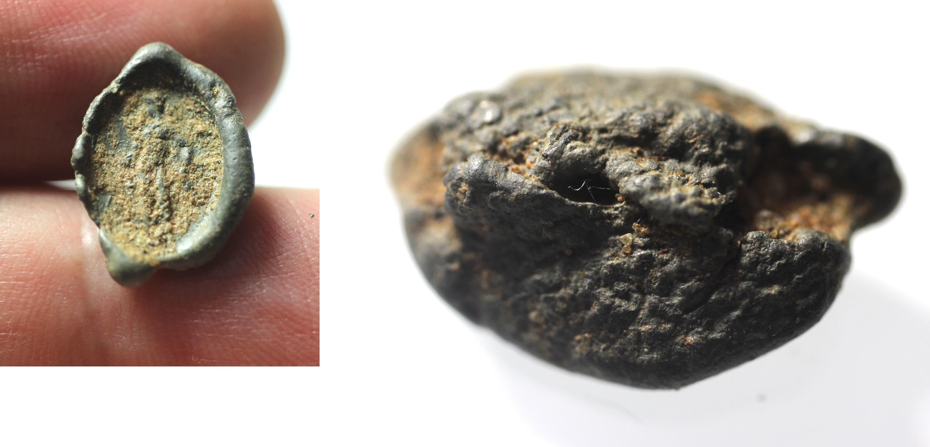 Roman Lead Button Roman Egypt. Lead seal Impression. 2nd Century A.D. As found