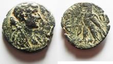 Ancient Coins - THE FAMOUS CLEOPATRA: PTOLEMAIC EMPIRE. EGYPT. Cleopatra VII Thea 51-30 BC. AE80 Drachmai. Mint of ALEXANDRIA.