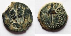 Ancient Coins - JUDAEA, Herodians. Agrippa I. 37-43 CE. AE Prutah .Jerusalem mint.