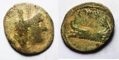 Ancient Coins - Phoenicia, Tyre, 1st century BC. Æ 22. Tyche / Galley