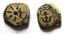 Ancient Coins - Judaea, Alexander Jannaeus, 103-76 BC, AE Prutot (Biblical Widow's Mites).