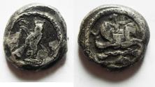 Ancient Coins - PHOENICIA, Tyre. Uncertain king. Circa 393-358 BC. AR Shekel