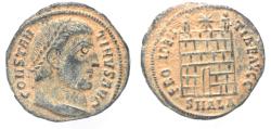 Ancient Coins - CONSTANTINE I AE FOLLIS. AS FOUND. CAMP GATE. ALEXANDRIA