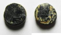 Ancient Coins - VANDALS. Thrasamund (AD 496-523). AE nummus (10mm, 1.18 g). Carthage mint.