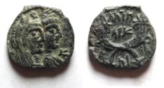 Ancient Coins - NABATAEA. Aretas IV, with Shaqilat. 9 BC- AD 40. AE 18