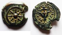 Ancient Coins - Judaea, Alexander Jannaeus, 103-76 BC, AE Prutot (Biblical Widow's Mites).