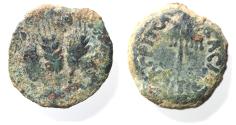 Ancient Coins - JUDAEA, Herodians. Agrippa I. 37-43 CE. AE Prutah .Jerusalem mint.