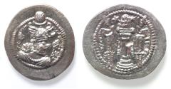 Ancient Coins - Sasanian Kingdom, Peroz I, 458-471 AD. AR drachm