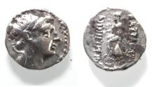 Ancient Coins - Seleukid Kings. Demetrios I Soter (162-150 BC). AR drachm (16mm, 3.84g). Ekbatana mint.