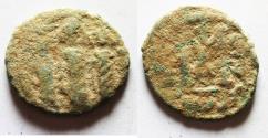World Coins - AS FOUND: ARAB- BYZANTINE , AE FILS, BIESAN, NYSA-SCYTHOPOLIS, "AL HAQ"