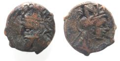 Ancient Coins - Parthian Empire. Vologases IV (ca. AD 147-191) AE dicahlkon (16mm, 4.69g). Seleukeia on the Tigris mint.